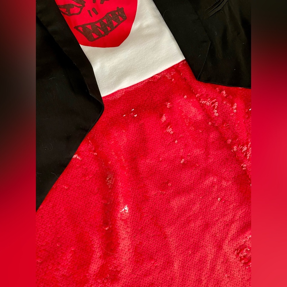 Glamour ASOS Cherry Red Sequin Pencil Skirt sz UK 12 / US 8-10 NWT - Picture 11 of 13